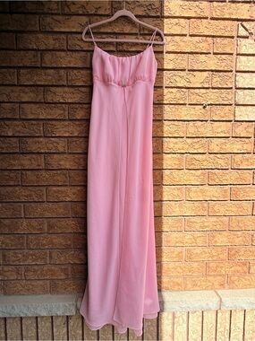 Fairweather Candy Pink Empire Waist Chiffon Gown